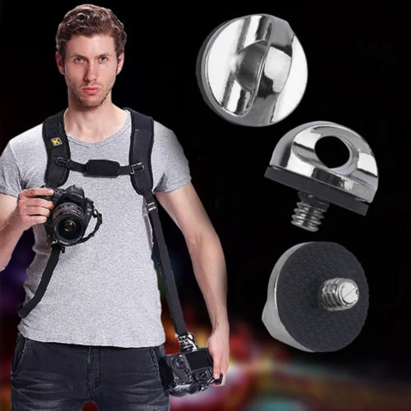 

for DSLR SLR Camera Screw Strap Tripod Quick Plate Mount Safety Belt 1/4" Release Accs Single Shoulder New 1pc