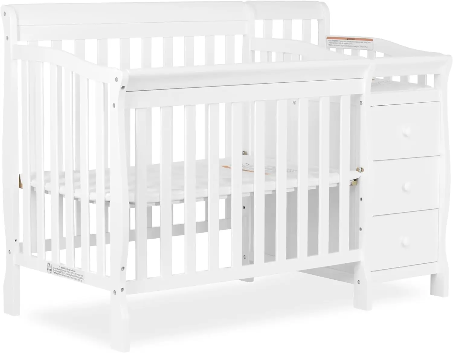 

Dream On Me Jayden 4-in-1 Mini Convertible Crib And Changer in White, Greenguard Gold Certified, Non-Toxic Finish, New Zealand