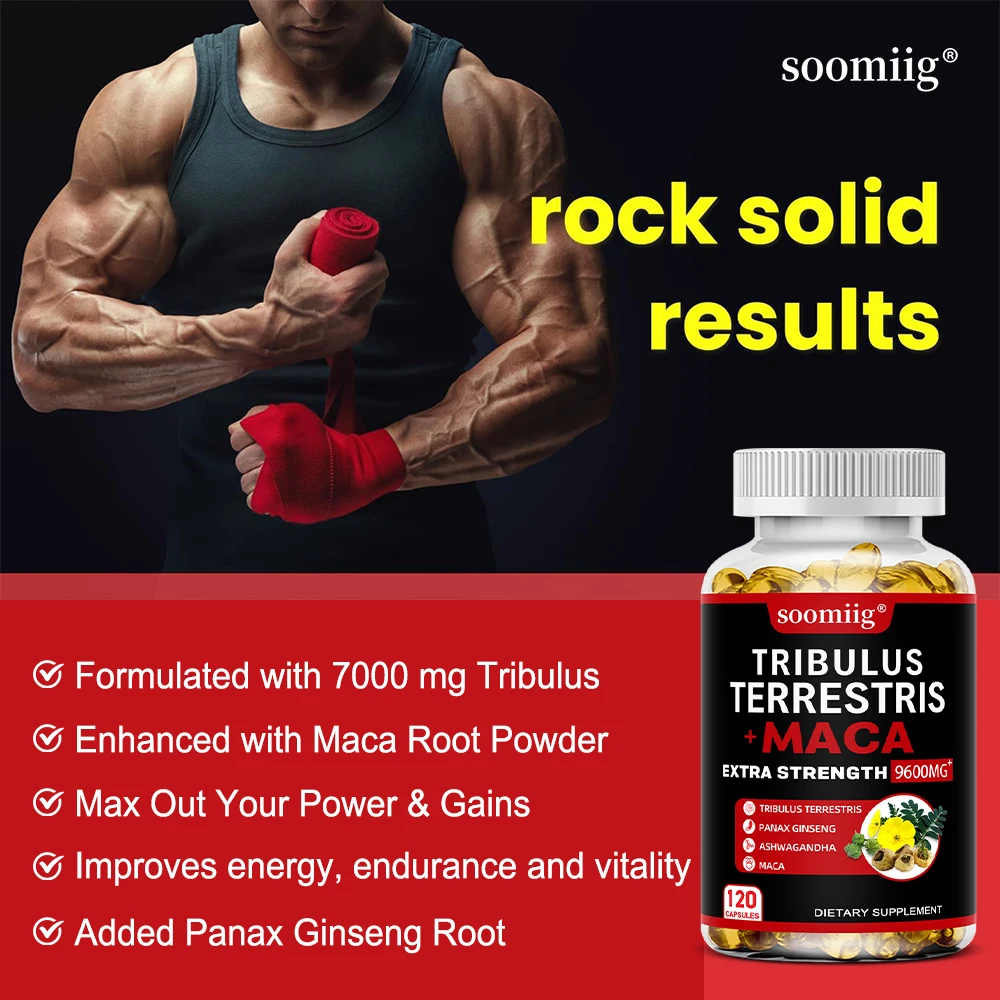 Tribulus Terrestris + Maca Capsules Boost Energy Mood Stamina & Performance for Men & Women Dietary Supplemene ginseng supplement muscle supplement