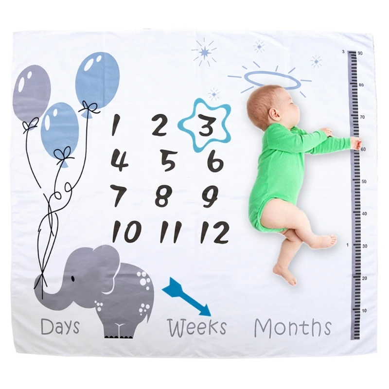

1 Set Baby Monthly Record Growth Milestone Blanket Newborn Photography Props