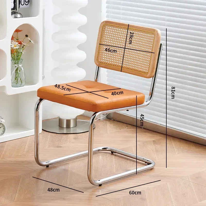 Nordic woven rattan chair, household dining table, chair, dining study, living room, back chair
