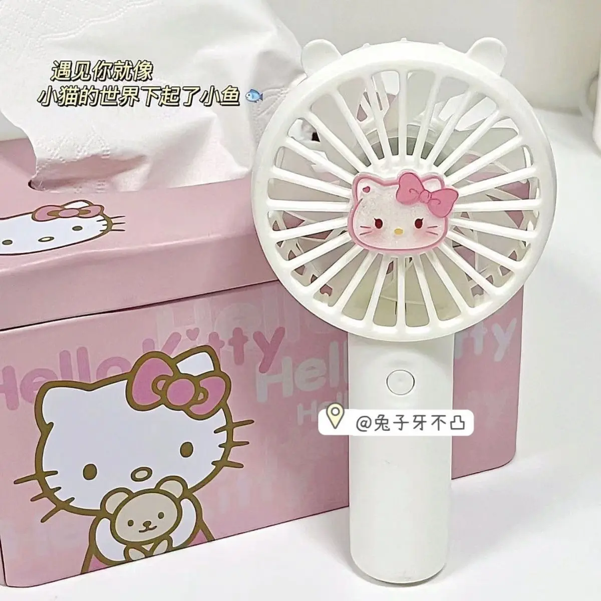 

Cute Sanrio Hello Kitty Cartoon Fan for Kids Mini USB Handheld Electric Fan Multi-function Portable Mute Couple Electric Fan