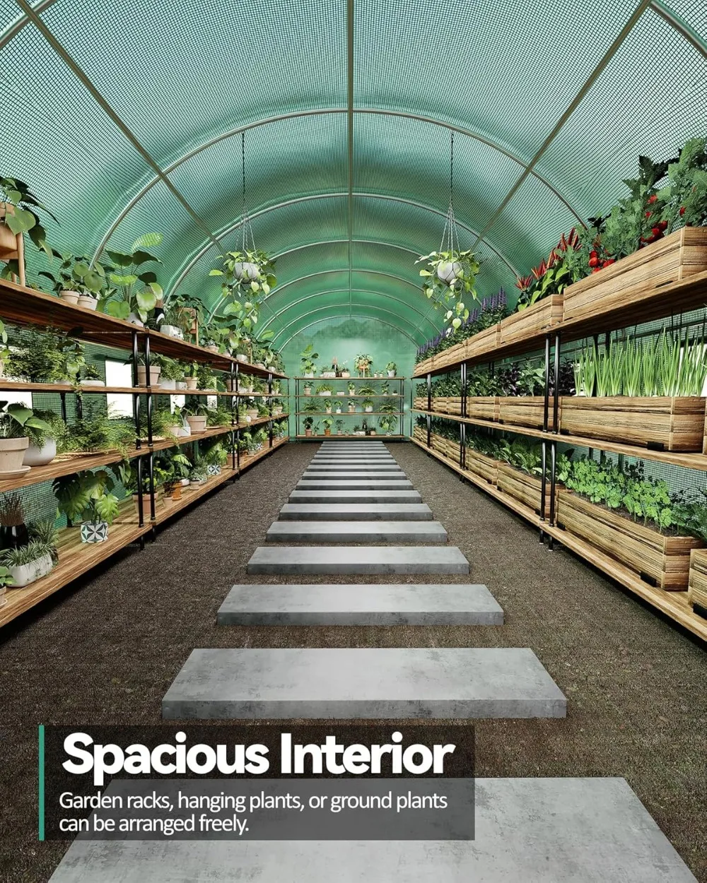 27x10x7 ft Greenhouse with Reinforced Steel Frame 4