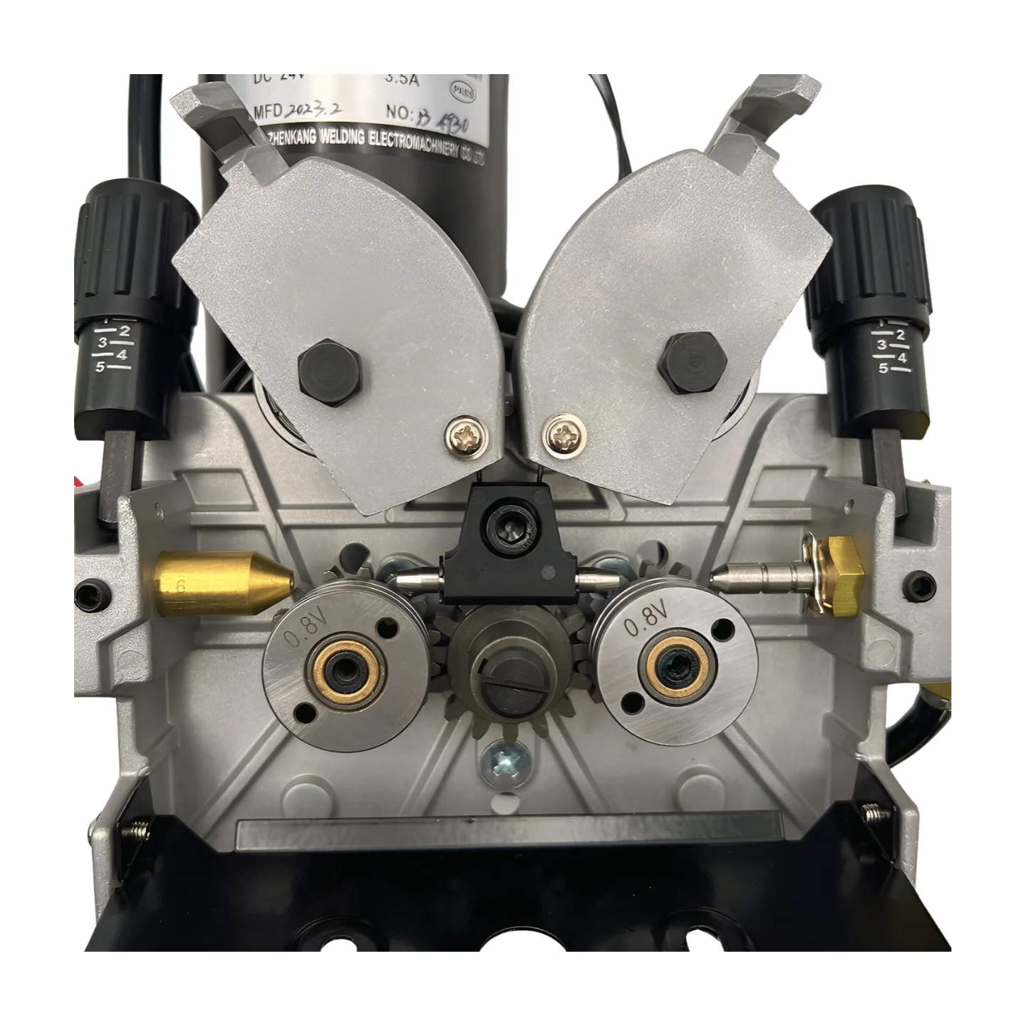 1PK DC24V 1.0-1.2mm 2.0-18m/Min Double Drive With Euro Connector Adaptor 76ZY-02B Mig Welder Wire Feeder Motor Assembly