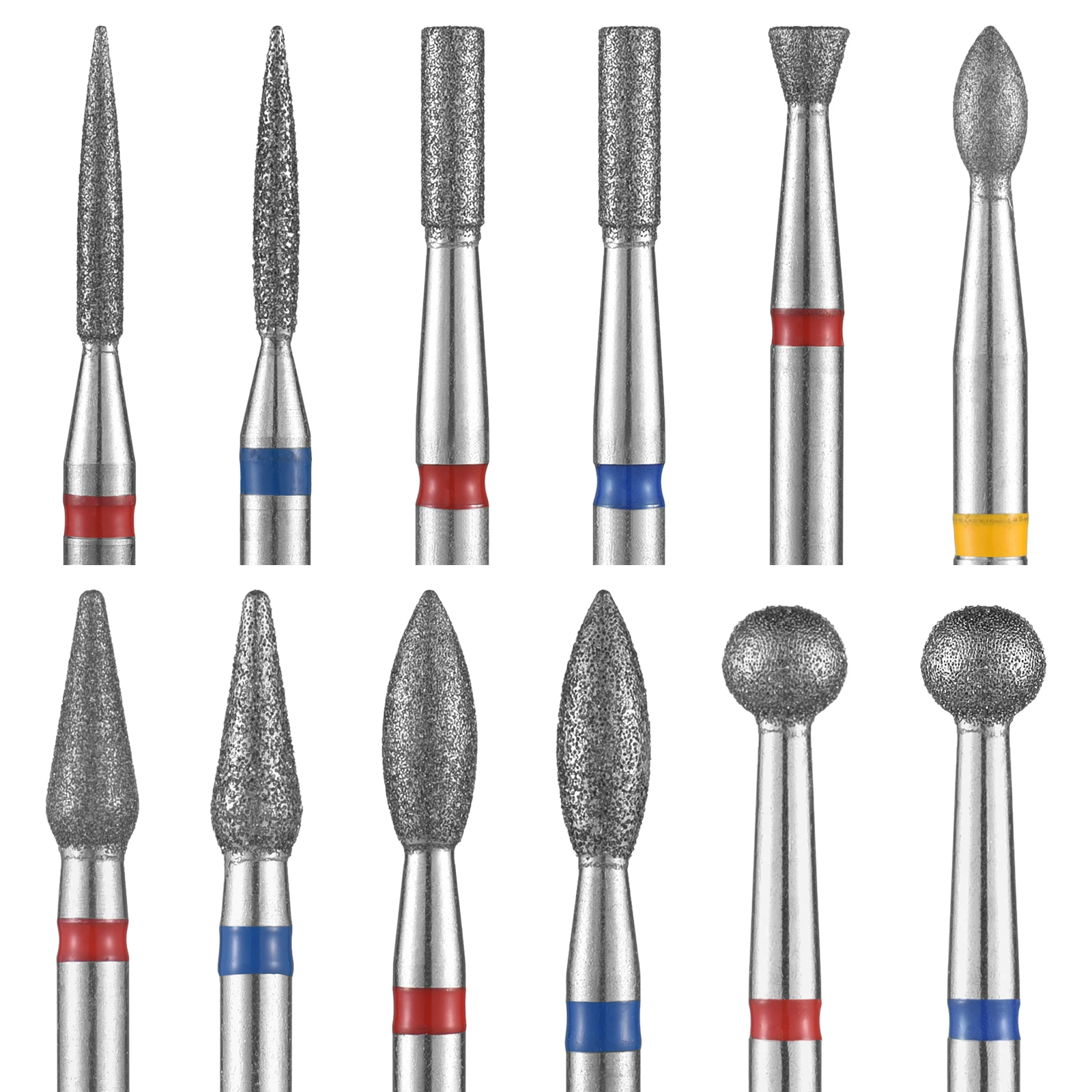 레드 블루 네일 드릴 비트 1개 다이아몬드 전문가용 2.35MM 전동 밀링 커터 매니큐어 페디큐어 피부 제거 도구