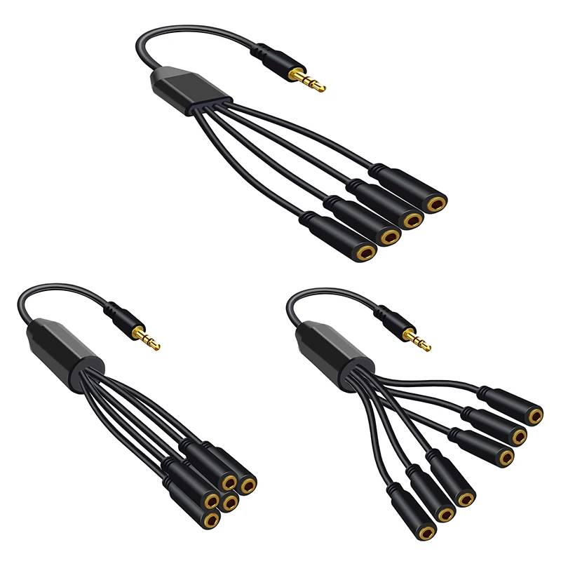 Nku Headphone Splitter Cable 3.5mm TRS 1/8" Male To 3/4/5/6 Port 3.5mm