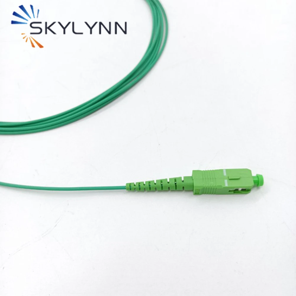 Fiber Optic Cable 100 PCS SC/APC-SC/APC Single Mode G657A2 Simplex Core 1.6mm Diameter Fiber Optic Patch Cord Green LSZH Jacket 3.5M
