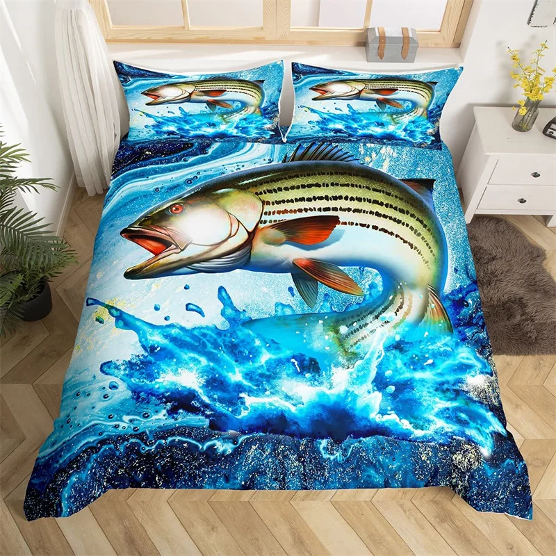 Marlin Swordfish Duvet Cover Kawaii Marine Life Bedding Set Microfiber  Ocean Theme Big Pike Fish Quilt Cover Single Twin King - Bedding Set -  AliExpress