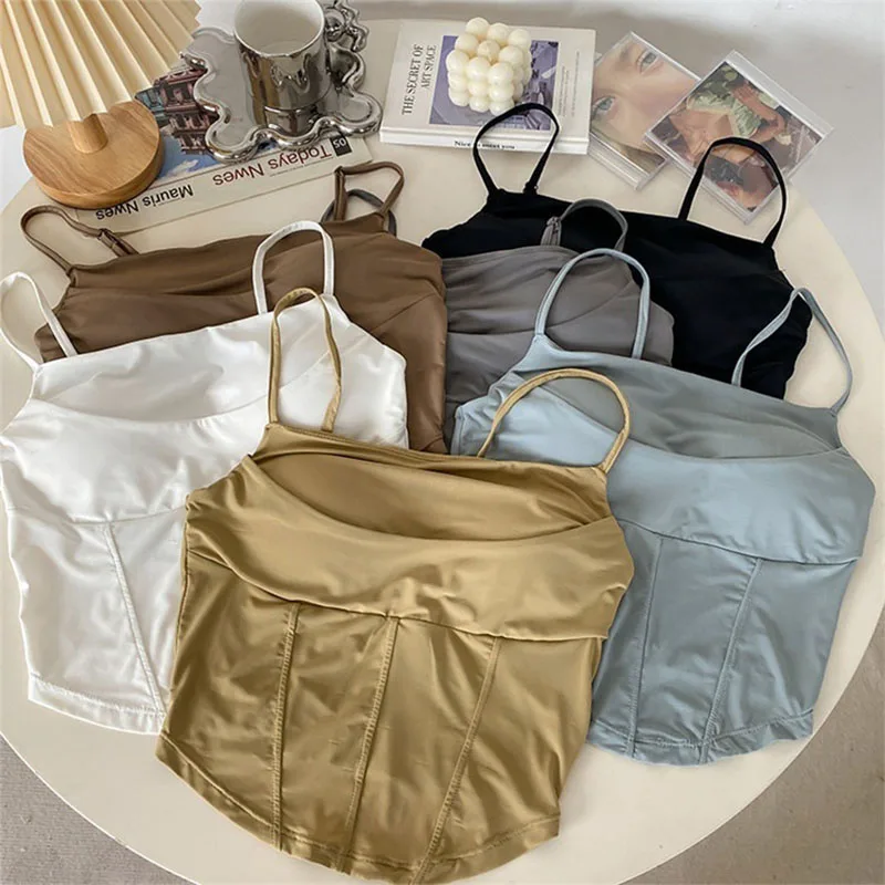 Lace camisole tops Ice Wrapped Chest Tank Top Sexy Backless Skinny Crop Tops Summer Elegant Lace Up Party Streetwear Women Camis