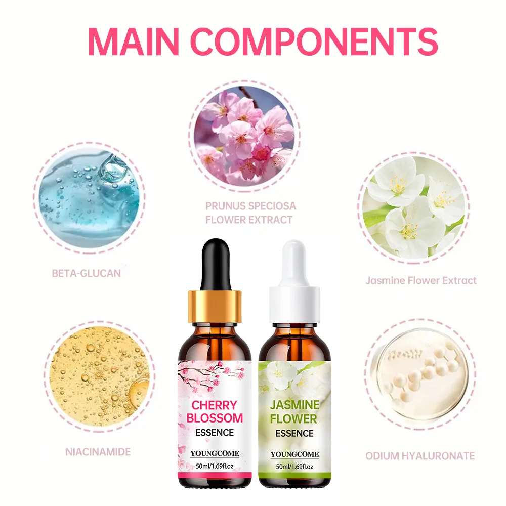 Cherry and jasmine essence liquid Contains Remover Moisturizing Repair Anti-aging Facial Skin Care Hyaluronic Acid Dark Spot