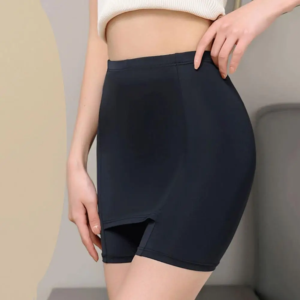 Seamless Double Layer Shorts Short Leggings Ice Silk High Waist Women Waist Trainer Boxer Blocking Triangle Zone Bottoming Pants