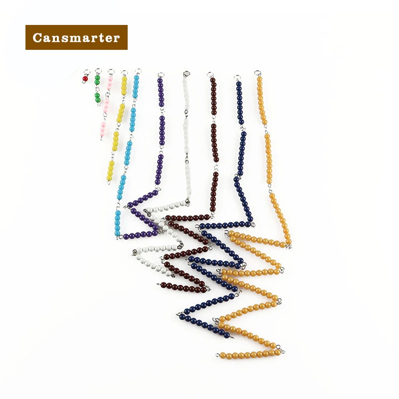 Montessori Baby Toys Wooden Material Math Short Bead Chain Practice Teaching Preschool Color Bead Chain Toys for Children