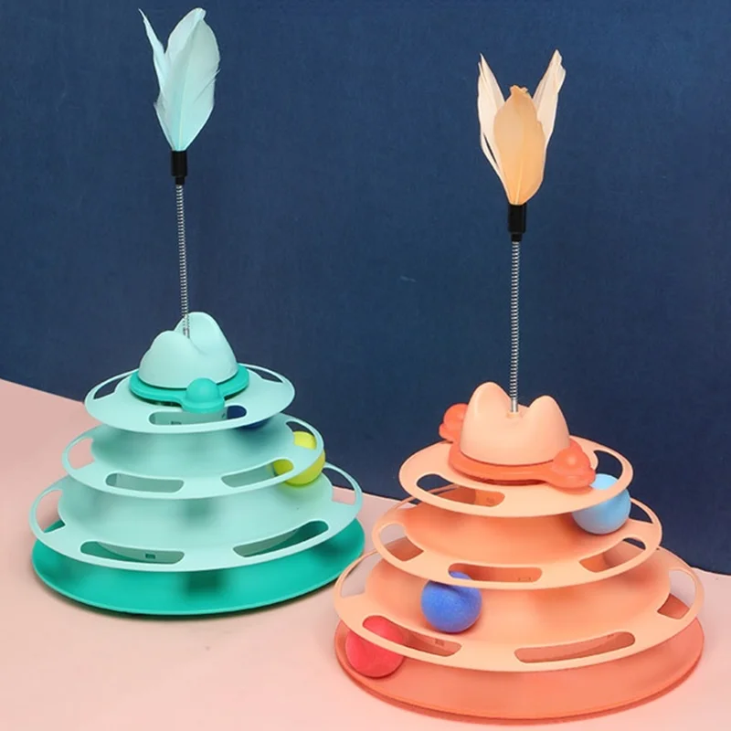 

Cute Cats Toy Ball Interactive Toys for Cat Tower Tracks toy Cat Intelligence Training Amusement Plate kitten Tower Tunnel