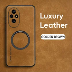 Magsafe Wireless Sheepskin Leather Magnetic Case for Honor Magic6Lite (Brown)