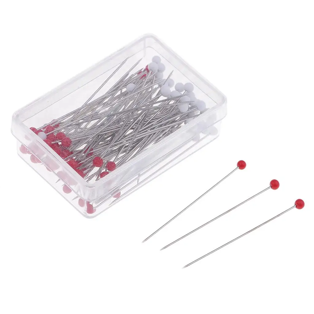 100 Pieces Glass Ball Head Sewing Pins Needles Embroidery Doll