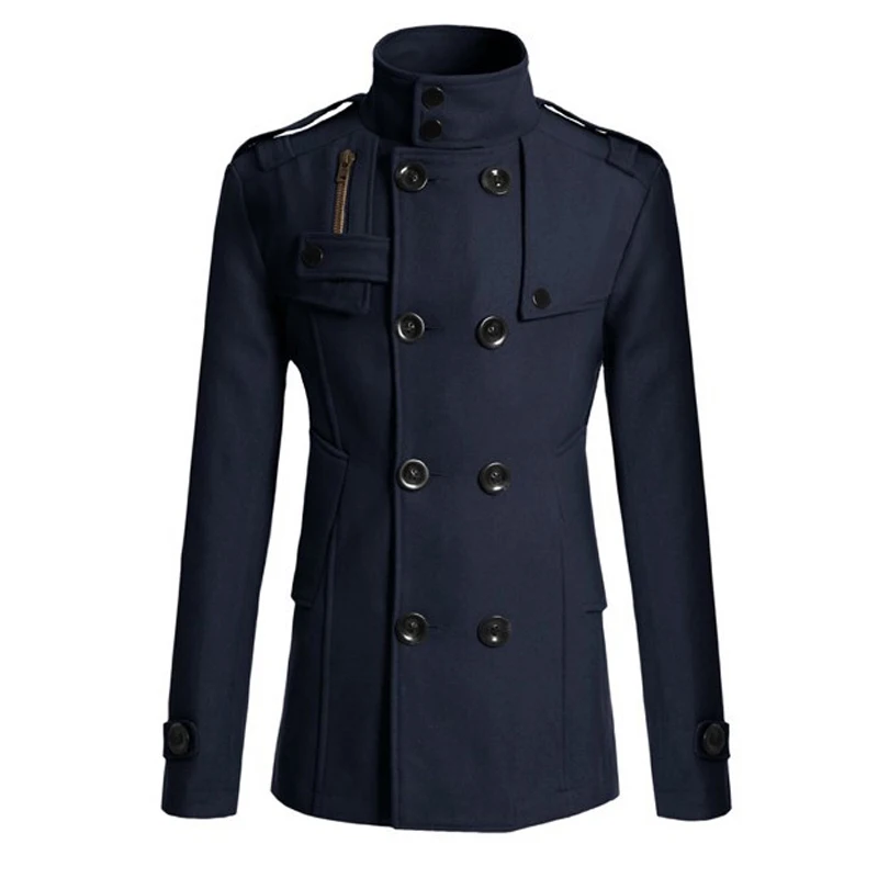 Men\'s Long Coat Winter Warm Woolen Overcoat Fashion Casual Lapel Button Gentleman Coat For Man High Street Top Coat