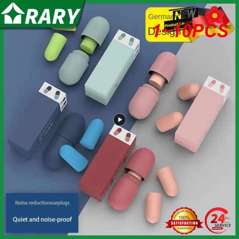

1~10PCS Soundproof Mute Sleeping Soft Slow Ear Plugs Anti-noise Rebound