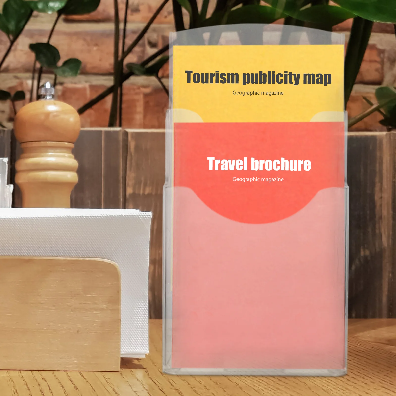 Acrylic Vertical Stationery Shelf Transparent PET Desktop File Storage Box Organizer Brochure Holder Acrylic Pamphlet Display 3
