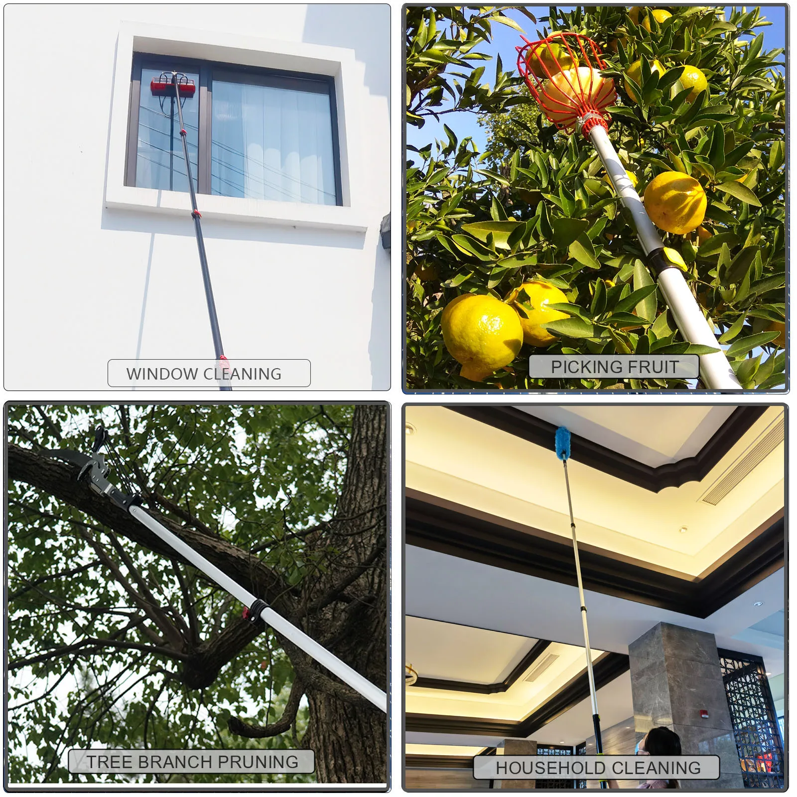 Asta Telescopica Bates - Palo Estensibile Fino A 90 Cm Per Pittura E Pulizia, Impugnatura Antiscivolo