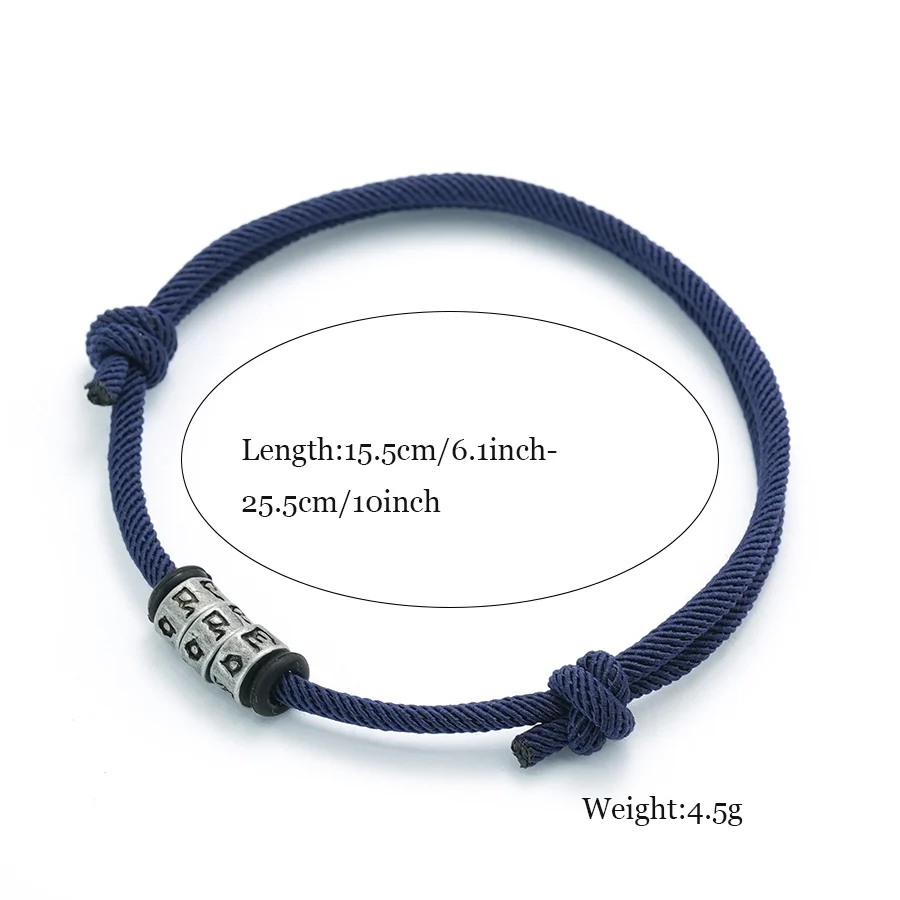 Adjustable Cord Chain Bracelet for Men with Lucky String
