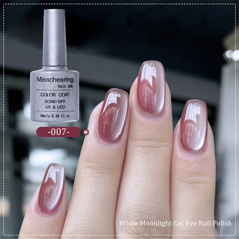 Unghie Yung Bianche Con Brillantini Smalto Gel Per Unghie Cat Eye