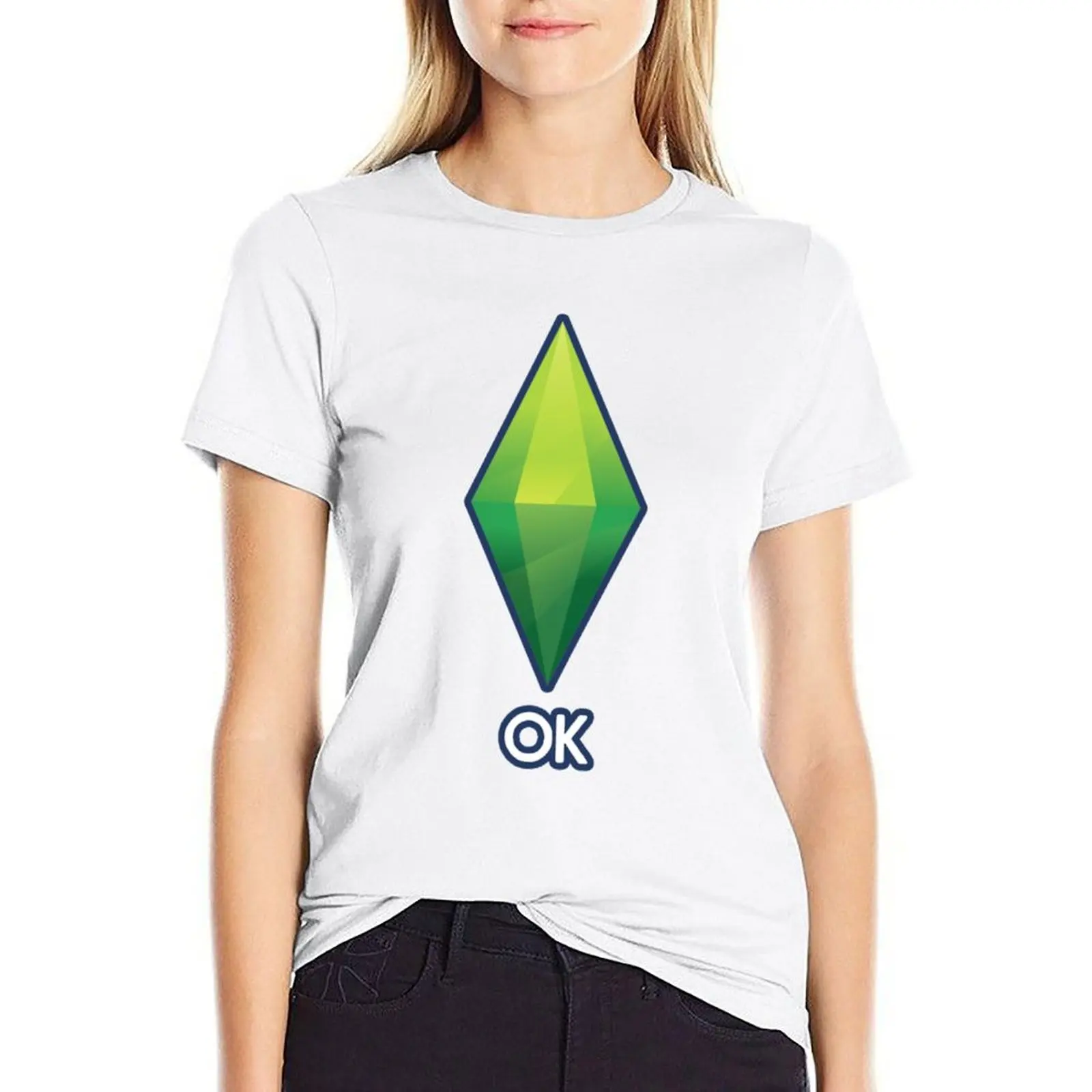 The Sims 4 Ok - Loading Screen V1 T-Shirt Moda Coreana Vestiti Estetici Top T-Shirt Per Donna Cotone