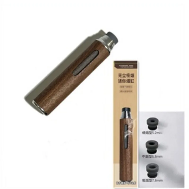 Portable Lazy Car Ashtray Black Walnut Wood No Dropping Soot Smoking Accessories Mini Cigarette Case