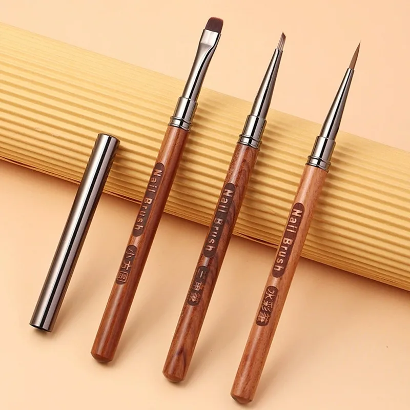 Sandalwood Gel Painting Triangular Brush Nail Art For Gel Tip Extension Acrylic Builder Accessory Nail Art Brushes 6