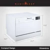 Energy Star Countertop Dishwasher 6 Plate Wash Programs White EZ Clean Filter Stainless Steel Interior Residual Drying Quick 2