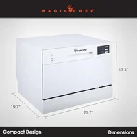 Energy Star Countertop Dishwasher 6 Plate Wash Programs White EZ Clean Filter Stainless Steel Interior Residual Drying Quick 2