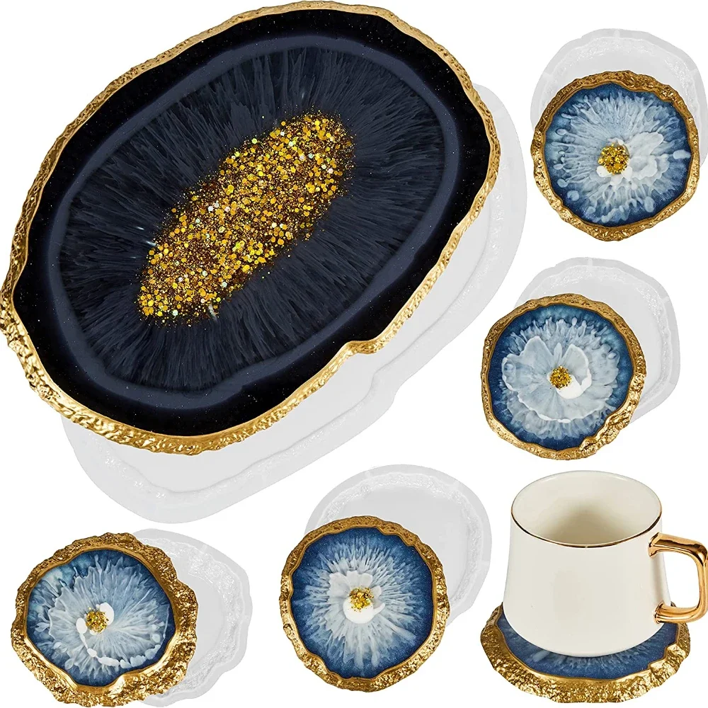 

Irregular Tray Coaster Silicone Mold DIY Epoxy Resin Coaster Tray Molds Home Decoration Resin Coaster Tray Mould Set