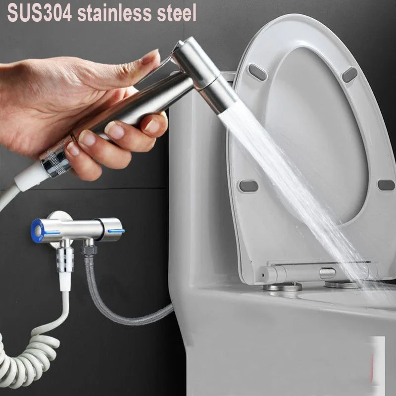 Bidet Sprayer Bidet Faucet 304 Stainless Steel Handheld Toilet Bidet Sprayer Gun Portable Toilet Shower Bathroom Self Cleaning