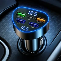 New 350W Car Heart-shaped Charger USB Type C Super Fast Charge in Car with LED Voltage Monitor for Samsung Huawei Oneplus Vivo
