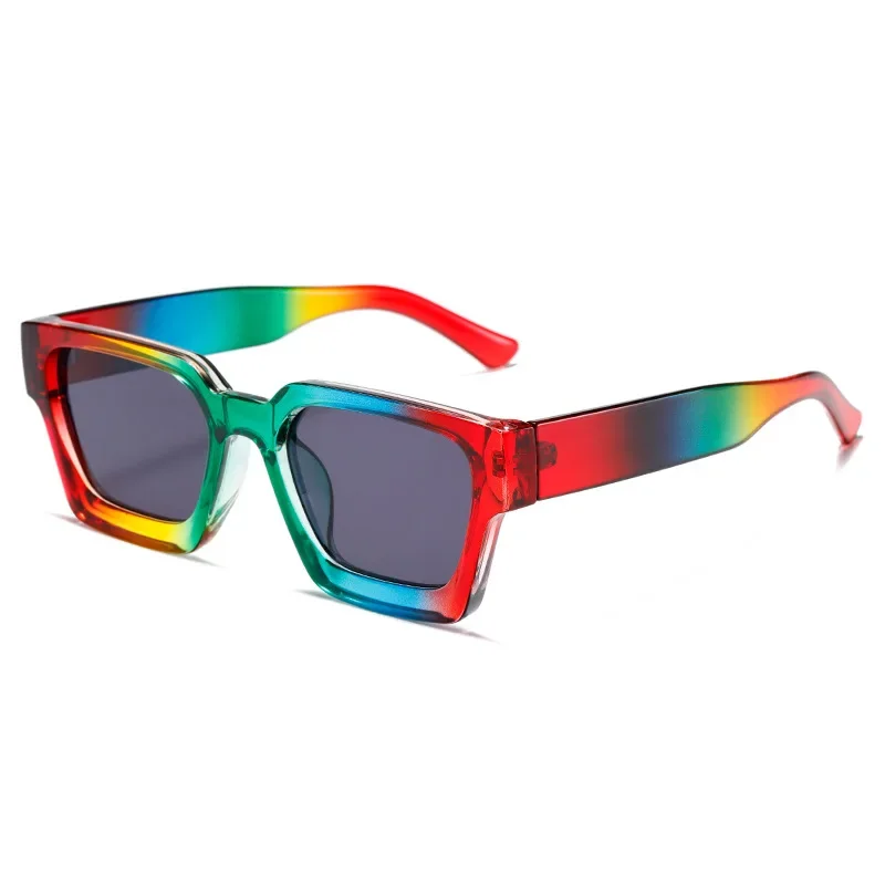 Gafas de sol unisex europeas y americanas, tendencia, protección UV, gafas de sol de diseñador, moda arcoíris, gafas de sol versátiles para hombres y mujeres