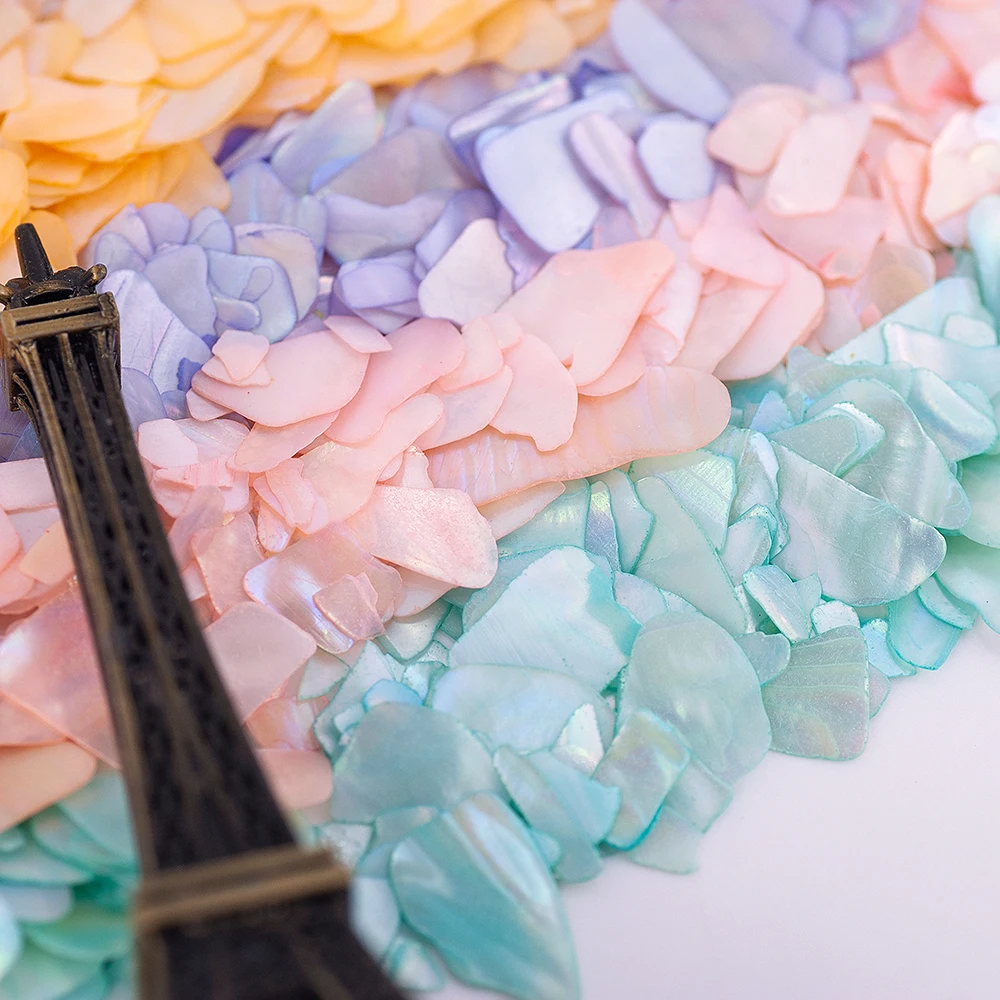 

100ML Jar Shells Multicolored Patch 8 Colors Irregular Crushed Pieces Shells For Nails Decoration Natural Sea Shell Fragment