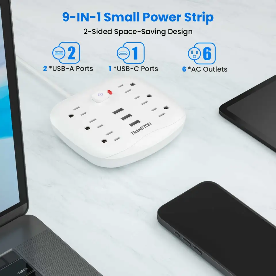 TRANSTON Surge Protector Power Strip with USB Ports