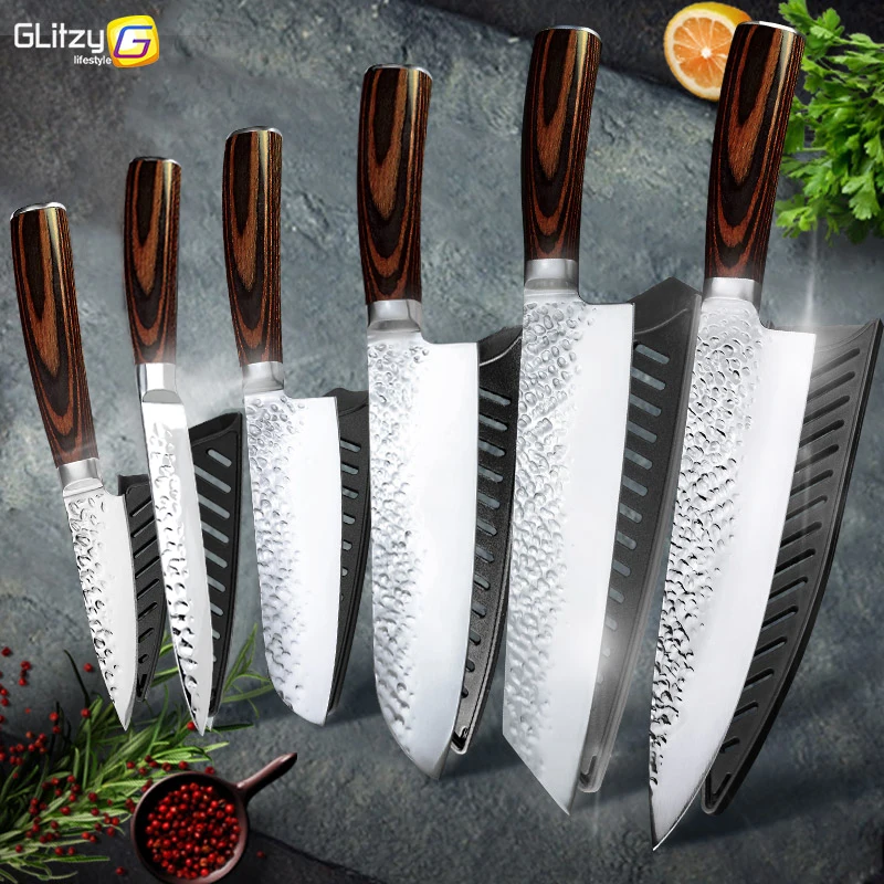 Alemania - Juego de cuchillos de cocina de 23 piezas con bloque, juego de  cuchillos de chef de acero inoxidable de alto carbono, juego de cuchillos