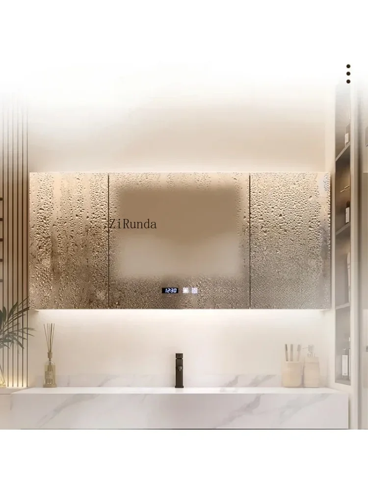 Cream Style Wall-mounted Bathroom Cabinets Multifunction Design Vanity Smart Mirror Cabinets Furniture Muebles Bano FYBC