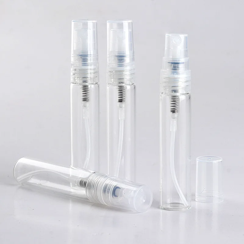 

5pcs/lot 2ML 3ML 5ML 10ML Mini Clear Glass Spray Bottle Refillable Perfume Empty Sample Bottle Pipette for Travel Party