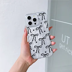 Chic Pink Bowknot Painted Phone Case - Feather Texture Hard Cover Y2K Design for VIVO V30 5G (CXS - AWS1008T1)