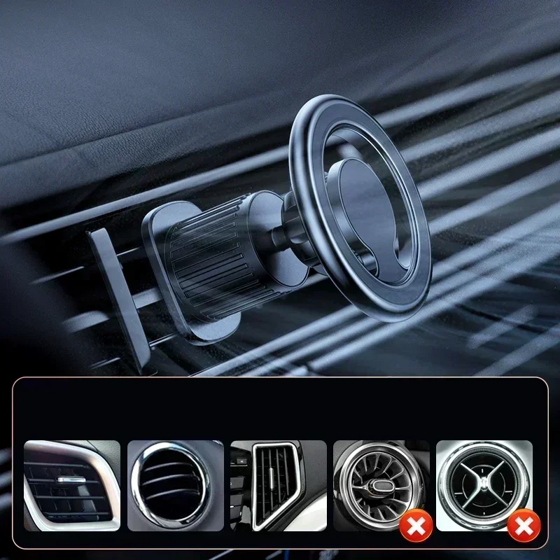 Magnetic Phone Holder 360&deg;Rotatable For iPhone 16-12 Samsung S24 Xiaomi 15 Instrument Panel Air Outlet GPS Phone Stand Mount