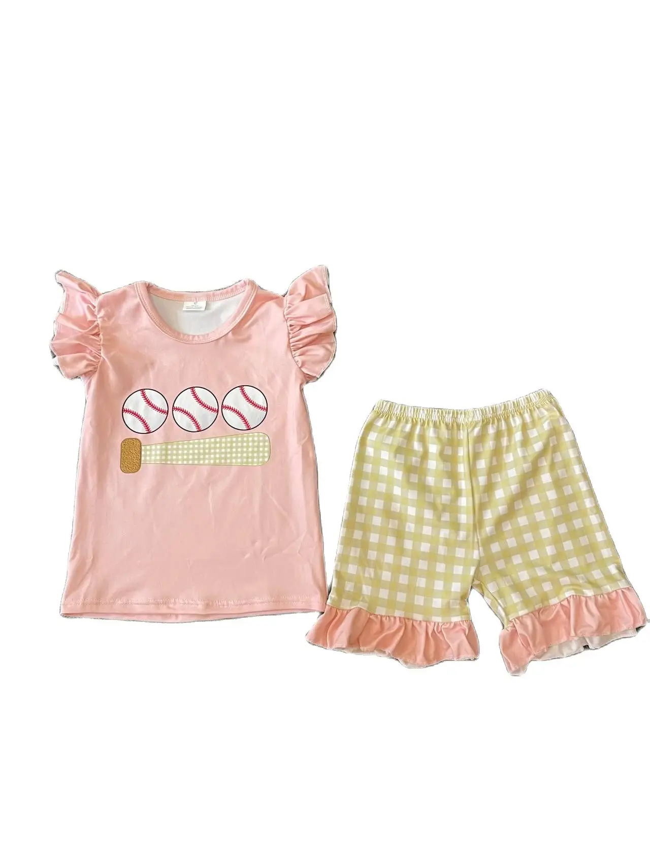 

RTS Baby Girl Clothes Boutique Baseball Softball Toddler Girls Clothes Short Sleeve Spring Summer Kids Clothes Girls Outfits New