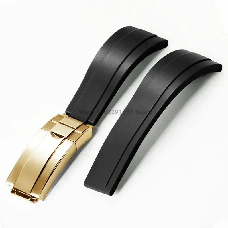 Enhanced Waterproof Silicone Sport Watch Strap with Metal Fold Buckle - 20mm Rubber Wrist Band
