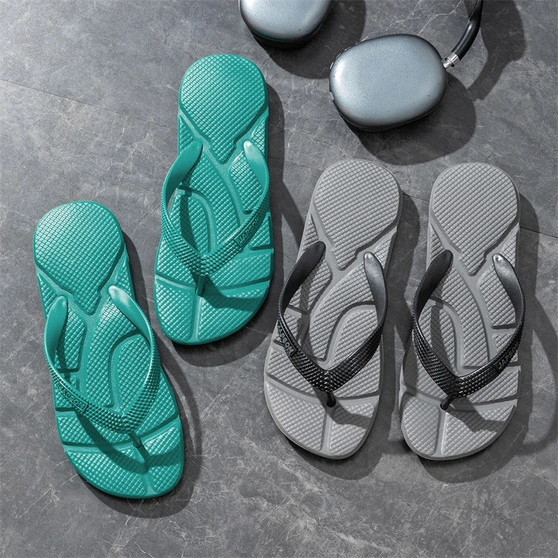 Fashion Black Massage Slippers Men Flip Flops Sale Big Size 50 Casual Slides Men Non Slip Beach Slippers for Men Chanclas Hombre — view 5
