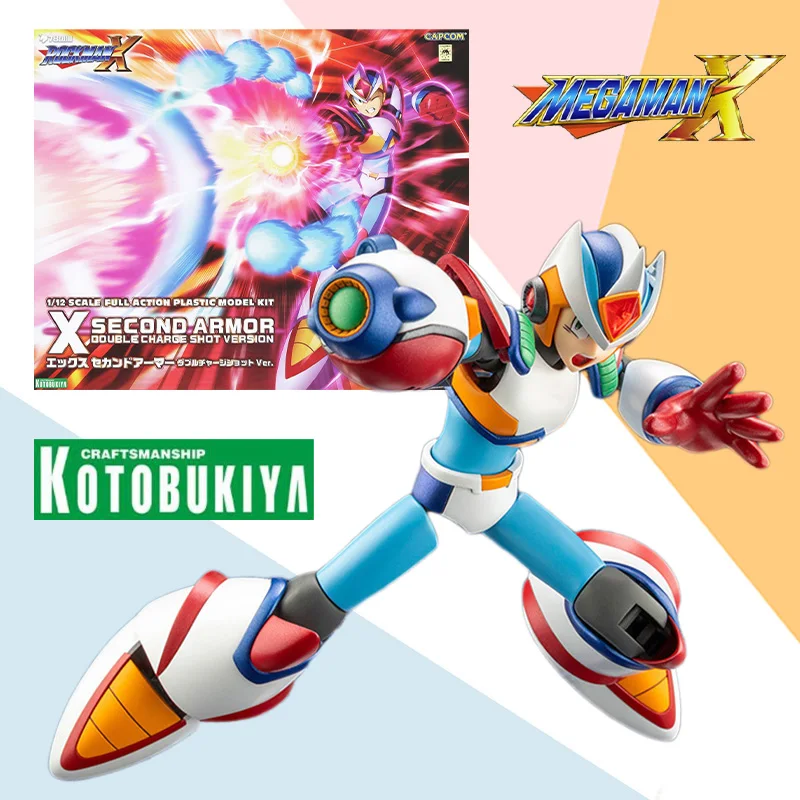 

Kotobukiya ROCKMAN MEGAMAN X SECOND ARMOR DOUBLE CHARGE SHOT Anime SCALE Action Assembly Figure Robot Model Toy Gifts for Kids