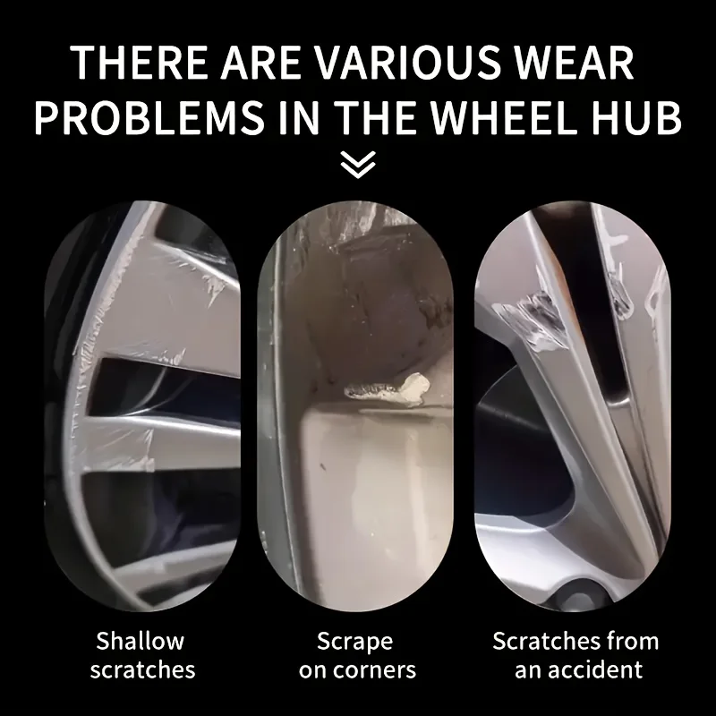Universal Wheel Rim Repair Kit-Alloy Scratch Remover, Quick Edge Damage Fix, Enhanced Vehicle Maintenance, Plastic Material