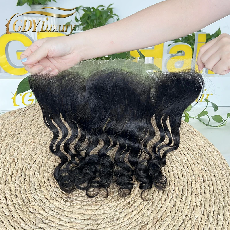 Loose Deep Wave 13x4 HD Lace Frontal Only Pre plucked Invisible Melt Skin Lace 4x4 5x5 Closure Raw Human Hair For Woman #1B