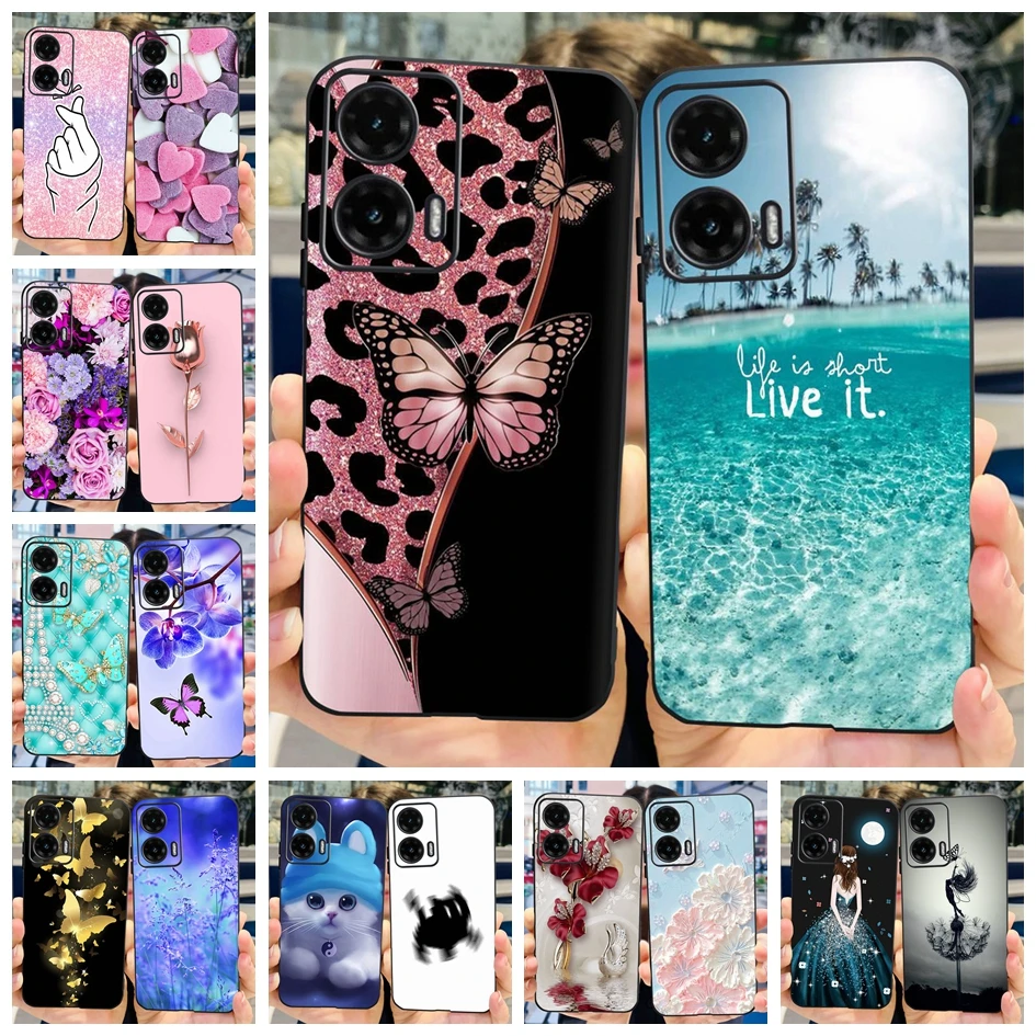 Cute Cartoon Cat Butterfly Soft Silicone Bumper Protective Phone Case