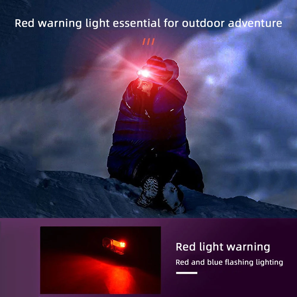 Sensing head lamp Induction Head light USB Rechargeable Headlamp + Built in Battery COB White / Red LED Fishing Flashlight head flashlight cob headlamp