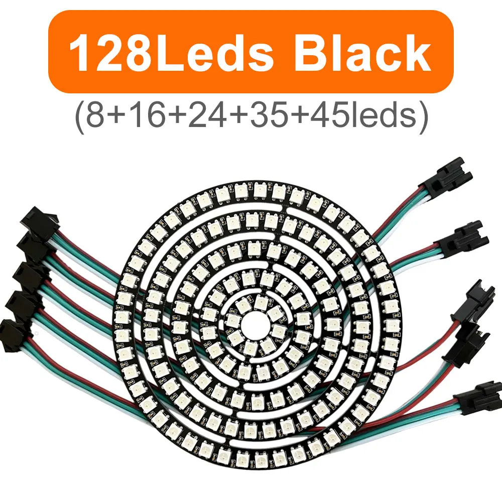 Colorful RGB LED Circle with Individually Addressable Pixels - DIY Round Pixel Ring
